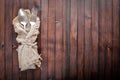 Old cutlery. On Wooden background.