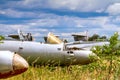 Old czechoslovakian Aero L-29 Delfin Maya military jet trainer aircrafts Royalty Free Stock Photo