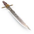 Old dagger vintage carved rare and collectible isolated on white. 3d illustration