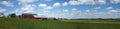 Old Dairy Farm Barn Sky Clouds Panorama Banner Royalty Free Stock Photo