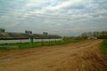 Old dairy farm on a cloudy day Royalty Free Stock Photo