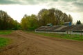 Old dairy farm on a cloudy day Royalty Free Stock Photo