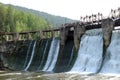 Old dam on the river. The oldest hydroelectric power plant Royalty Free Stock Photo