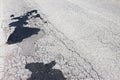 Old damaged asphalt road background Royalty Free Stock Photo