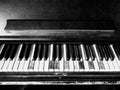 Old, Damaged, Broken, Worn-out Piano Missing Keys