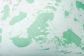 Old Damaged Cracked Paint Wall, Grunge Background, green pastel color Royalty Free Stock Photo