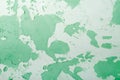 Old Damaged Cracked Paint Wall, Grunge Background, green pastel color Royalty Free Stock Photo