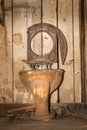 Old, damaged and dirty toilet in an abandoned building Royalty Free Stock Photo