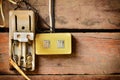 Old and damaged plug socket Royalty Free Stock Photo