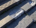 An old damaged staircase in the park