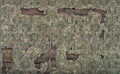 Old damaged vintage wallpaper wall background Royalty Free Stock Photo