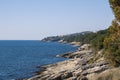 Old dangerous path with view of the adriatic sea Royalty Free Stock Photo