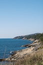 Old dangerous path with view of the adriatic sea Royalty Free Stock Photo