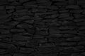 Old dark black stone brick wall texture with vintage style for background and design art work Royalty Free Stock Photo