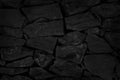 Old dark black stone brick wall texture with vintage style for background and design art work Royalty Free Stock Photo