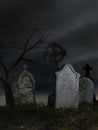 Old dark cemetery Royalty Free Stock Photo