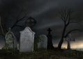 Old dark cemetery Royalty Free Stock Photo