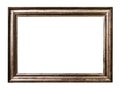 Old dark silver wooden picture frame cutout Royalty Free Stock Photo