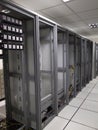 Old data Center racks lineup Royalty Free Stock Photo