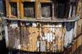 Closeup View of Old Decaying Fishing Boat at a Harbour Location