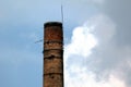Old decaying tall brick chimney detail abstract