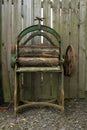 Vintage cast iron clothes mangle