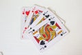 Old deck of playing cards, poker cards, gambling Royalty Free Stock Photo