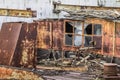 Old Decommissioned Rusty Barge At Ship Junkyard On Sava River At Savamala Area - Belgrade Ã¢â¬â Serbia