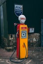 An old and decommissioned Shell fuel pump on display.