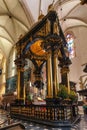 Old decorated tomb in Wawel cathedral in Krakow, Poland