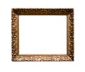 Old decorated wide bronze picture frame isolated