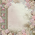 Old decorative album cover with flowers and pearls Royalty Free Stock Photo