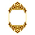 Old decorative frame antique engraved gold Royalty Free Stock Photo
