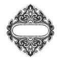 Old decorative frame antique engraved silver Royalty Free Stock Photo