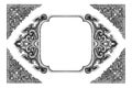 Old decorative frame antique engraved silver Royalty Free Stock Photo