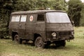 Old decorative military ambulance van used in the war