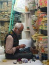 Old Delhi, India - December 9, 2019: Portrait of shopkeepers or street vendors in Chandni Chowk market of Delhi, Delhi Street Phot