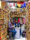 Old Delhi, India - December 9, 2019: Portrait of shopkeepers or street vendors in Chandni Chowk market of Delhi, Delhi Street Phot