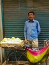 Old Delhi, India - December 9, 2019: Portrait of shopkeepers or street vendors in Chandni Chowk market of Delhi, Delhi Street Phot