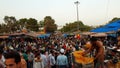 old Delhi huge crowd on market seller of indian sweets