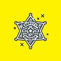 Old Deputy Sheriff badge icon Royalty Free Stock Photo