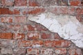 old derelict brick wall background