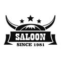 Old desert saloon logo, simple style