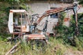 Old deserted and broken digger Royalty Free Stock Photo