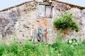 Old deserted house with wooden door Royalty Free Stock Photo