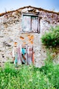 Old deserted house with wooden door Royalty Free Stock Photo