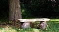 Old deserted rustic bench