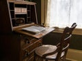 Desk and chair, window light Royalty Free Stock Photo