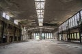Old, destroyed and abandoned factory, urbex industrial hall Royalty Free Stock Photo