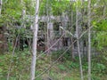 old and destroyed brick building in the forest. Royalty Free Stock Photo